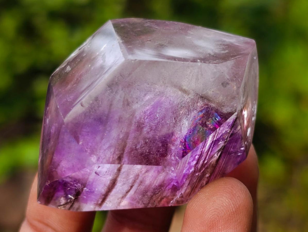 Polished Smokey Amethyst Window Crystals x 12 From Akansobe, Madagascar - Toprock Gemstones and Minerals 