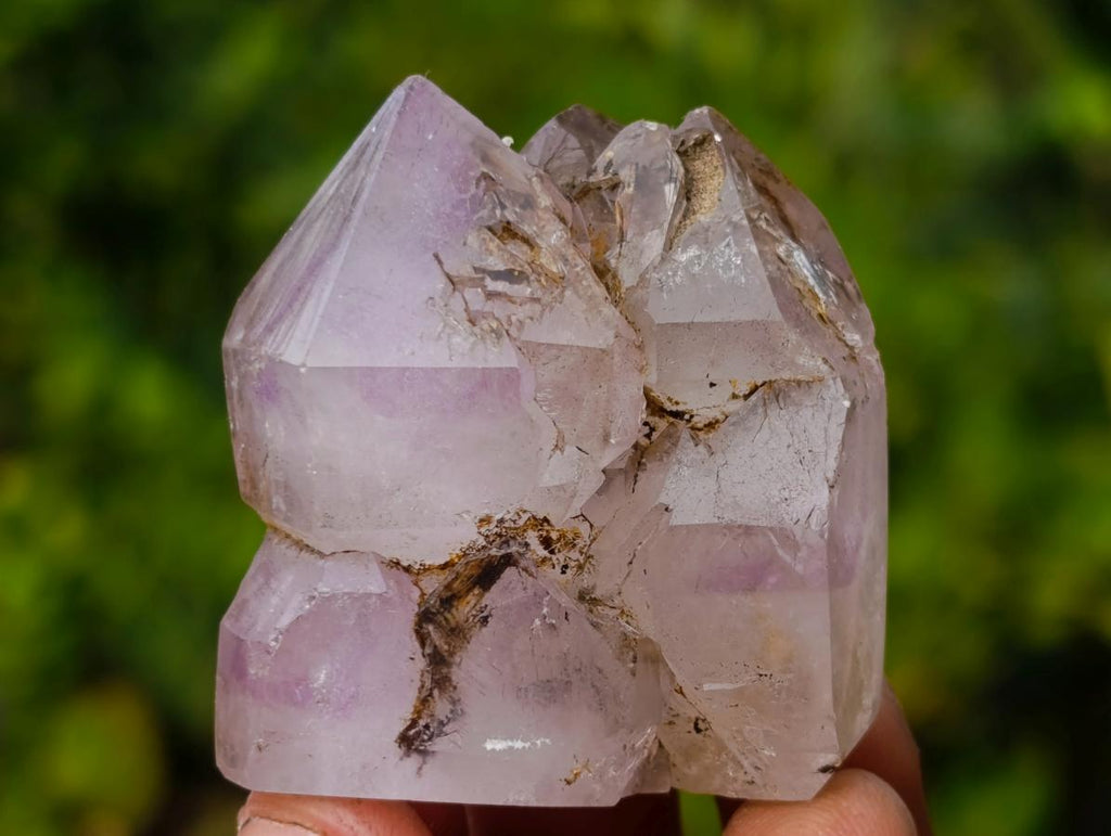 Polished Smokey Amethyst Window Crystals x 12 From Akansobe, Madagascar - Toprock Gemstones and Minerals 