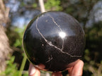 Polished Black Basalt Spheres x 3 From Madagascar - Toprock Gemstones and Minerals 
