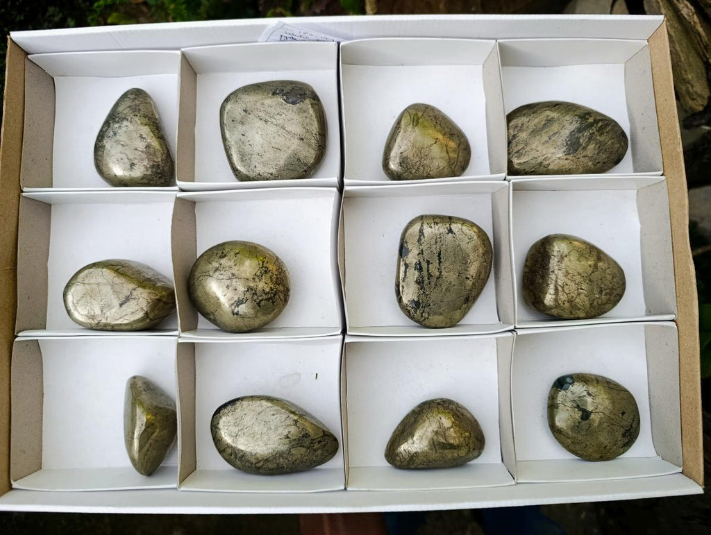 Polished Basalt Pharaoh Stone Free Forms x 12 From Iron Duke Mine, Zimbabwe - Toprock Gemstones and Minerals 