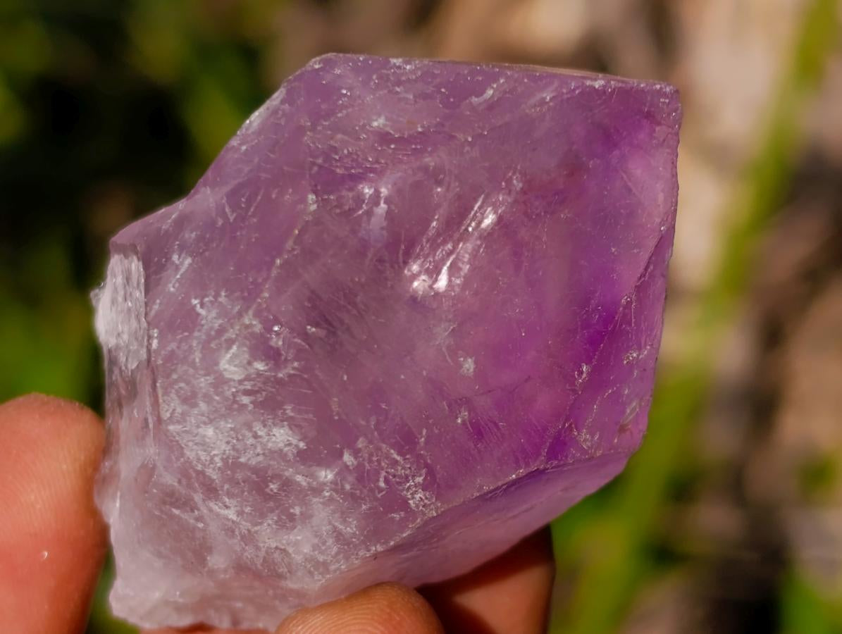 Natural Jacaranda Amethyst Single Crystals x 24 From Mumbwa, Zambia - Toprock Gemstones and Minerals 