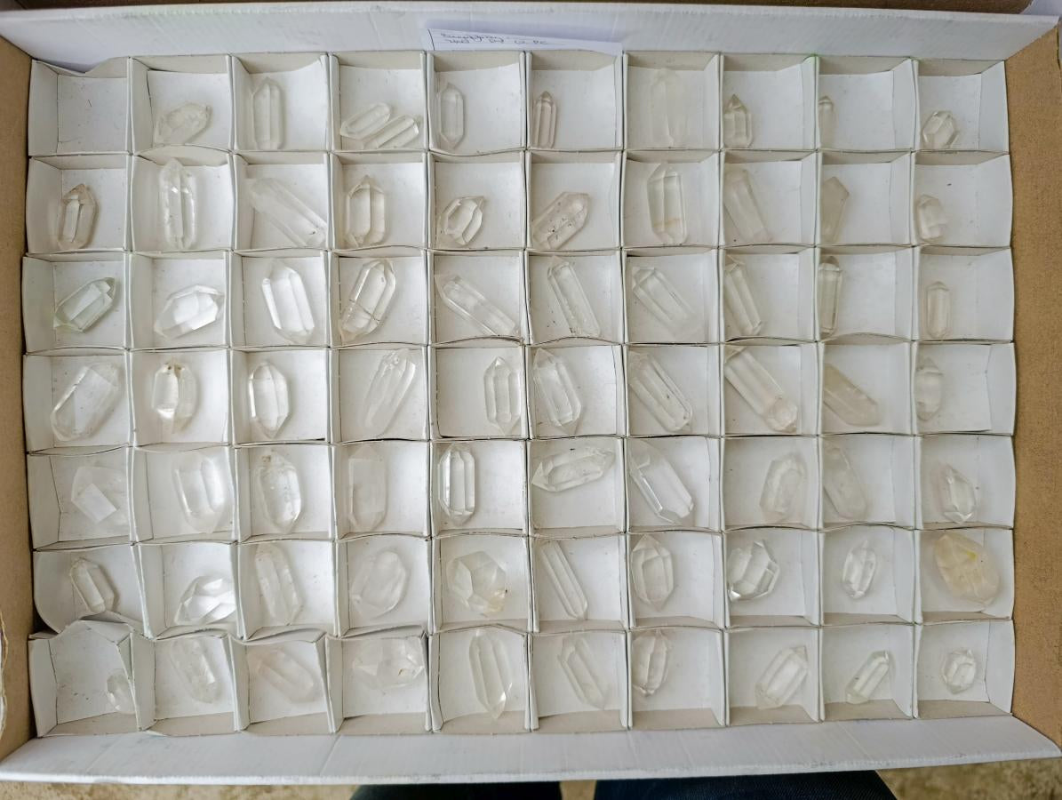 Polished Small Jewellery Double Terminated Clear Quartz Crystals x 70 From Madagascar - Toprock Gemstones and Minerals 