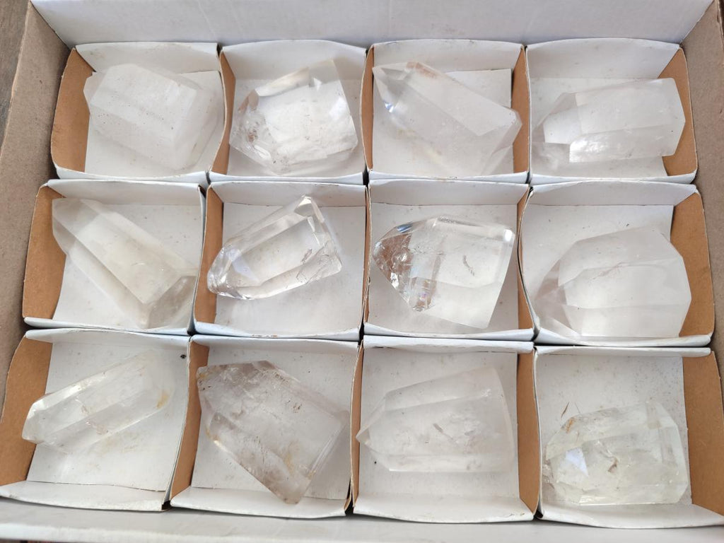 Polished Clear Quartz Display Crystals x 12 From Madagascar - Toprock Gemstones and Minerals 