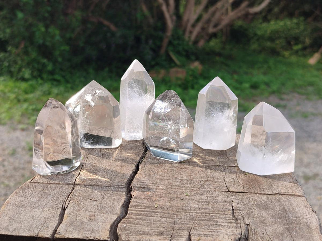 Polished Clear Quartz Display Crystals x 12 From Madagascar - Toprock Gemstones and Minerals 