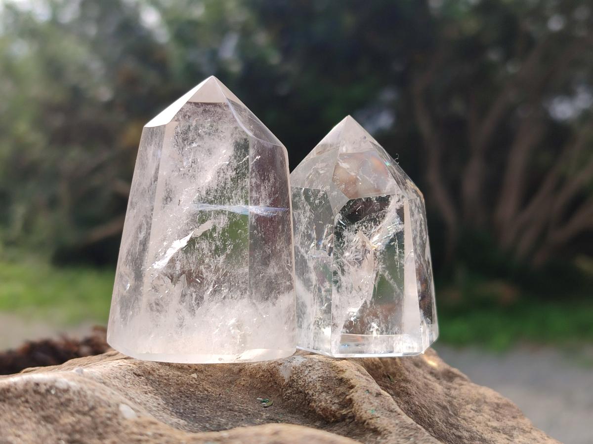 Polished Clear Quartz Display Crystals x 12 From Madagascar - Toprock Gemstones and Minerals 
