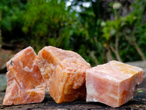 Natural Rhombohedral Sunset Orange Calcite Specimens x 12 From Spitzkop, Namibia