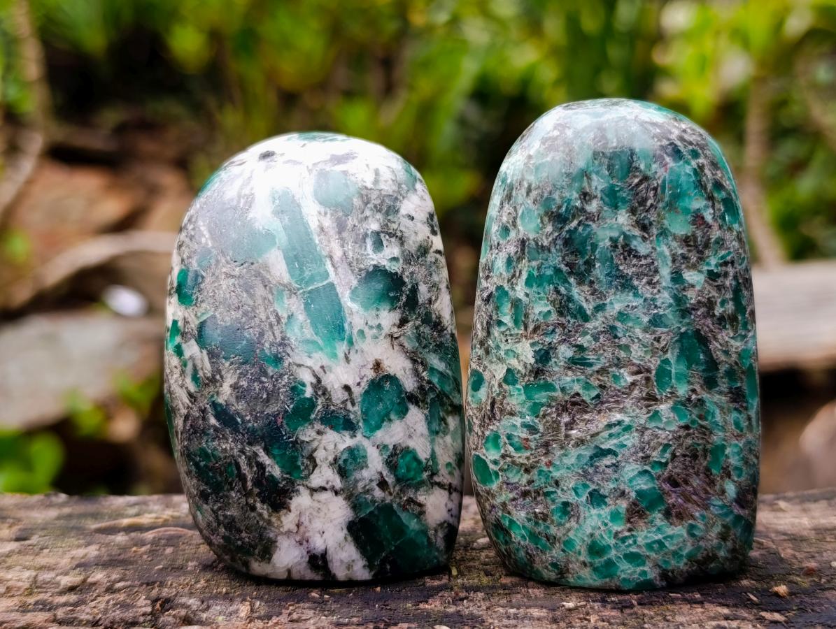 Polished Emerald Mica 'Mutokolite' Standing Display Pieces x 6 From Mutoko, Zimbabwe - Toprock Gemstones and Minerals 