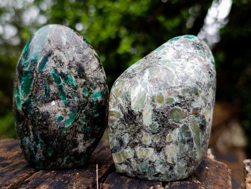 Polished Emerald Mica 'Mutokolite' Standing Display Pieces x 6 From Mutoko, Zimbabwe - Toprock Gemstones and Minerals 