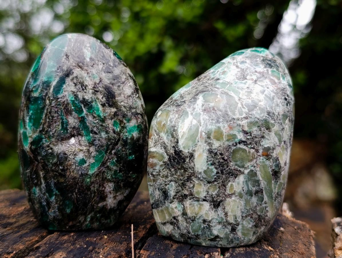 Polished Emerald Mica 'Mutokolite' Standing Display Pieces x 6 From Mutoko, Zimbabwe - Toprock Gemstones and Minerals 