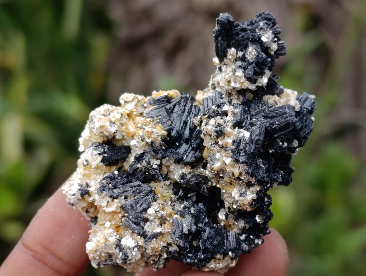 Natural Schorl Black Tourmaline with Associated Minerals x 13 From Erongo, Namibia - Toprock Gemstones and Minerals 