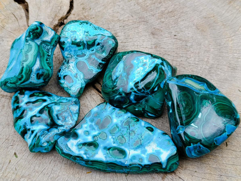 Polished Malacolla Free Forms x 6 From Kulukuluku, Congo - Toprock Gemstones and Minerals 