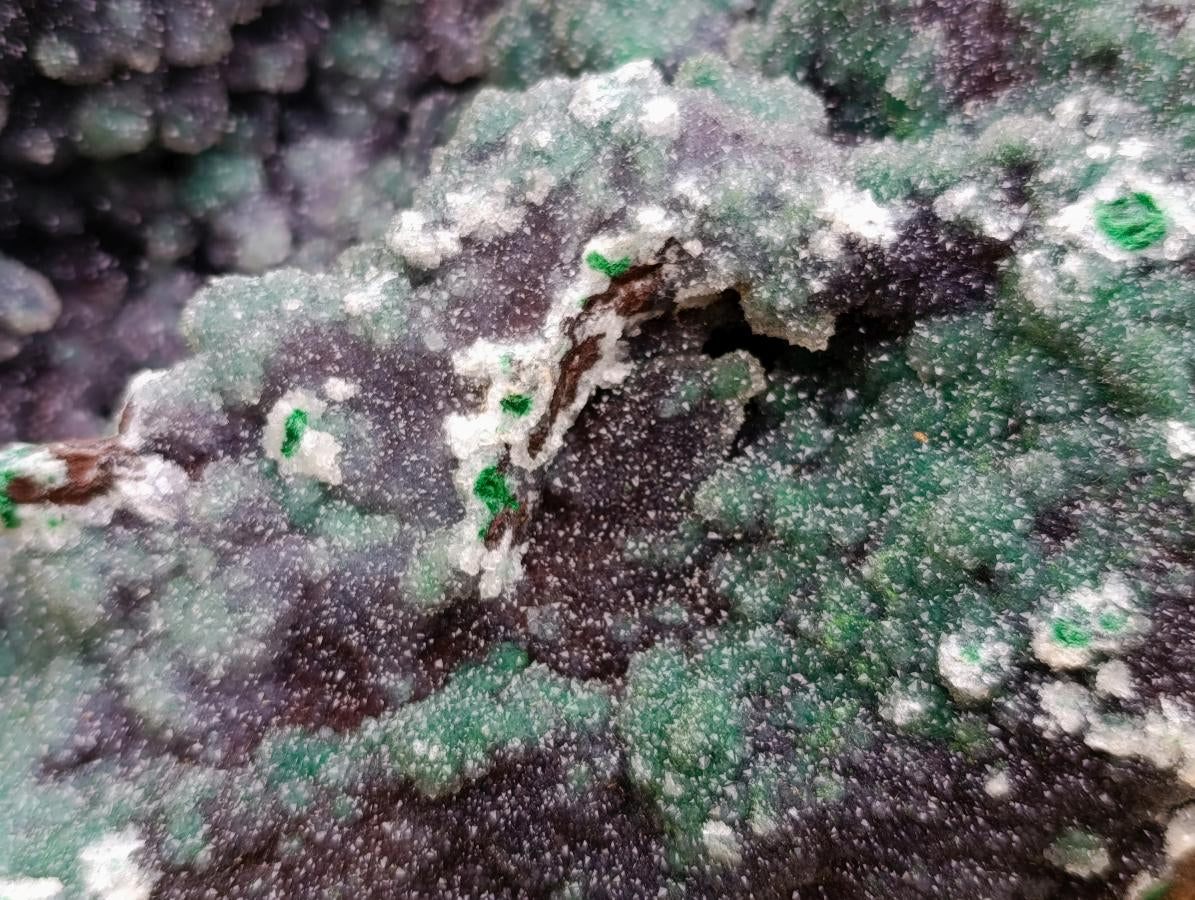 Natural XXL Ball Malachite and Drusy Quartz on Red Dolomite Specimen x 1 From Mindingi Mine, Kambove, Congo - Toprock Gemstones and Minerals 