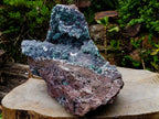 Natural XXL Ball Malachite and Drusy Quartz on Red Dolomite Specimen x 1 From Mindingi Mine, Kambove, Congo - Toprock Gemstones and Minerals 