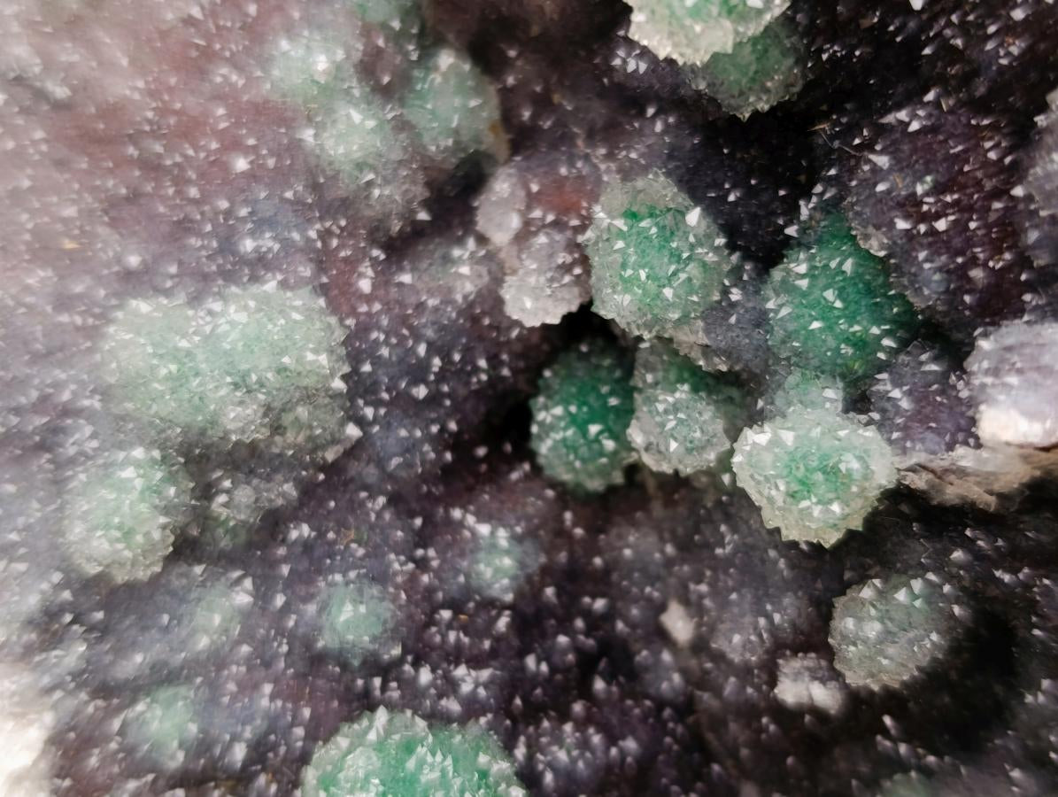 Natural XXL Ball Malachite and Drusy Quartz on Red Dolomite Specimen x 1 From Mindingi Mine, Kambove, Congo - Toprock Gemstones and Minerals 