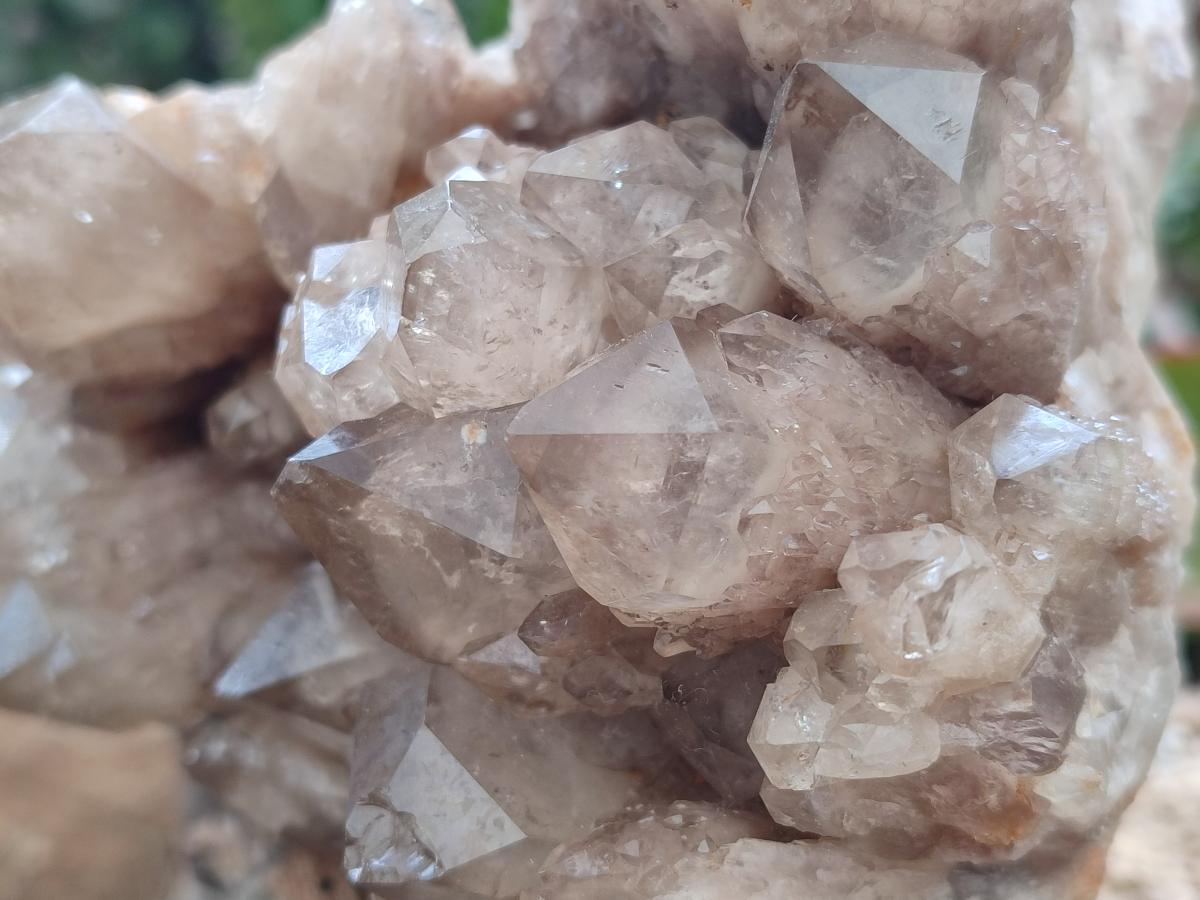 Natural Large Cascading Phantom Smokey Luena Quartz Crystal Cluster x 1 From Luena, Congo - Toprock Gemstones and Minerals 