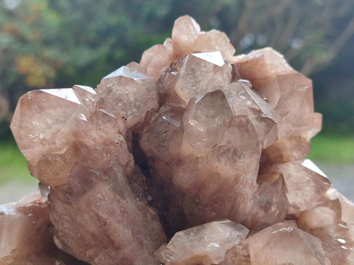 Natural Large Cascading Phantom Smokey Luena Quartz Crystal Cluster x 1 From Luena, Congo - Toprock Gemstones and Minerals 