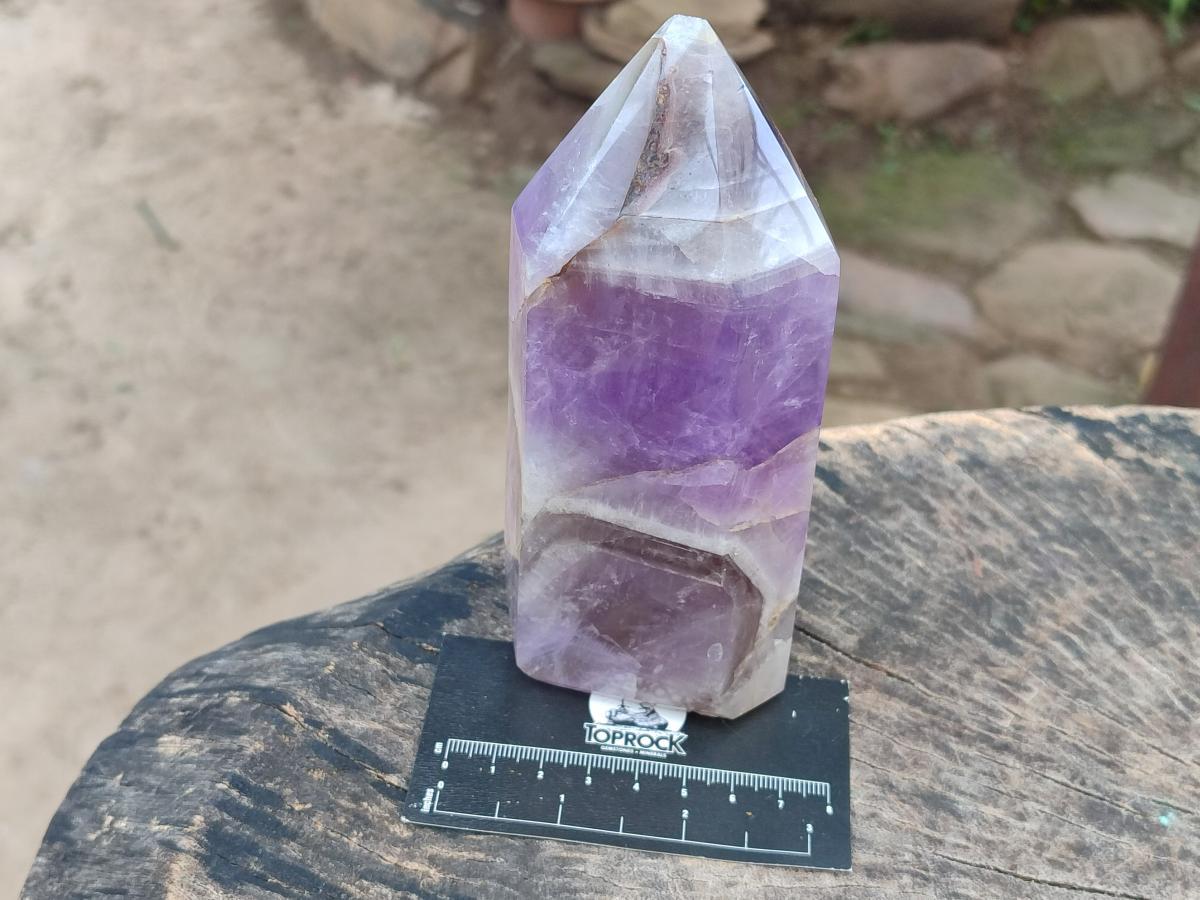 Polished Chevron Amethyst Display Crystals x 2 From Madagascar - Toprock Gemstones and Minerals 