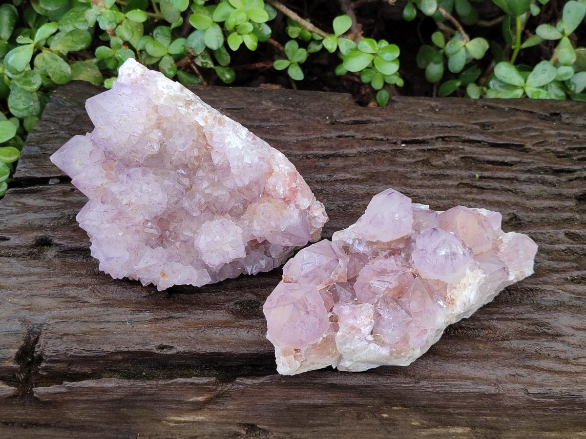 Natural Sunburst Spirit Amethyst Clusters x 2 From Boekenhouthoek, South Africa - Toprock Gemstones and Minerals 