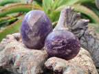 Polished Lepidolite with Pink Rubellite Palm Stones x 24 From Ambatondrazaka, Madagascar - Toprock Gemstones and Minerals 