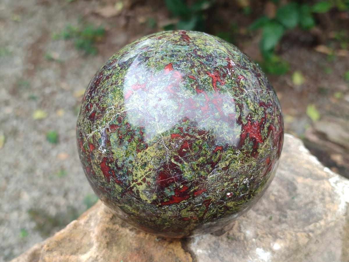 Polished Bastite Dragonsblood Stone Sphere x 1 From Tshipise, South Africa - Toprock Gemstones and Minerals 