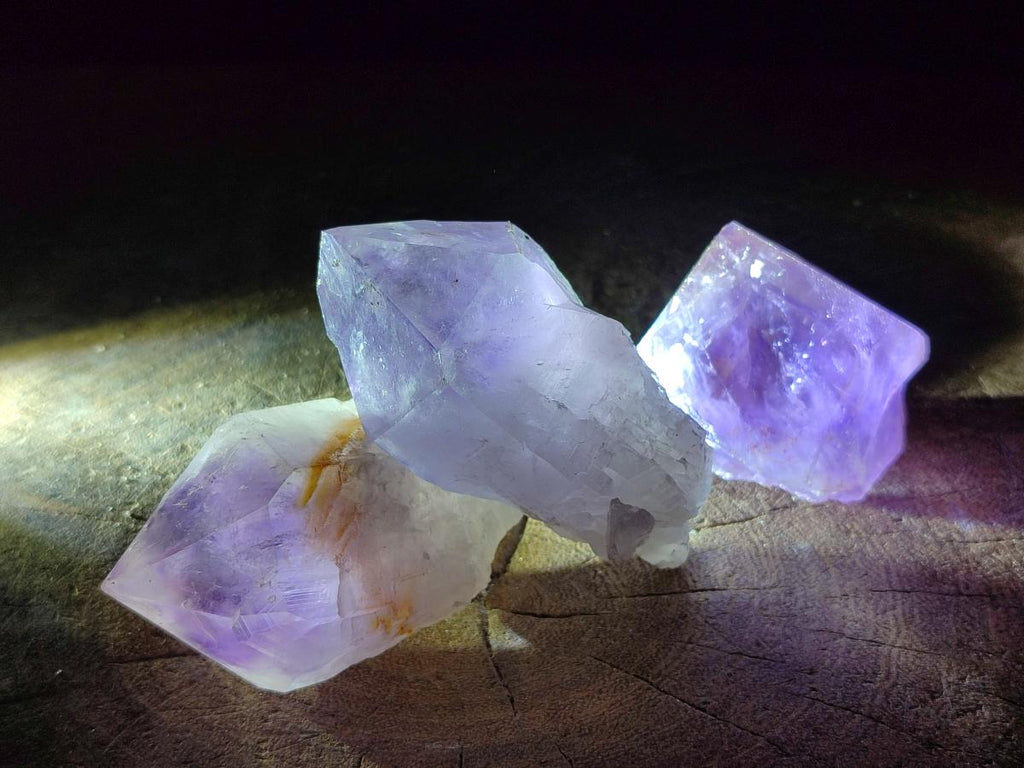 Natural Jacaranda Amethyst Single Crystals x 12 From Mumbwa, Zambia - Toprock Gemstones and Minerals 