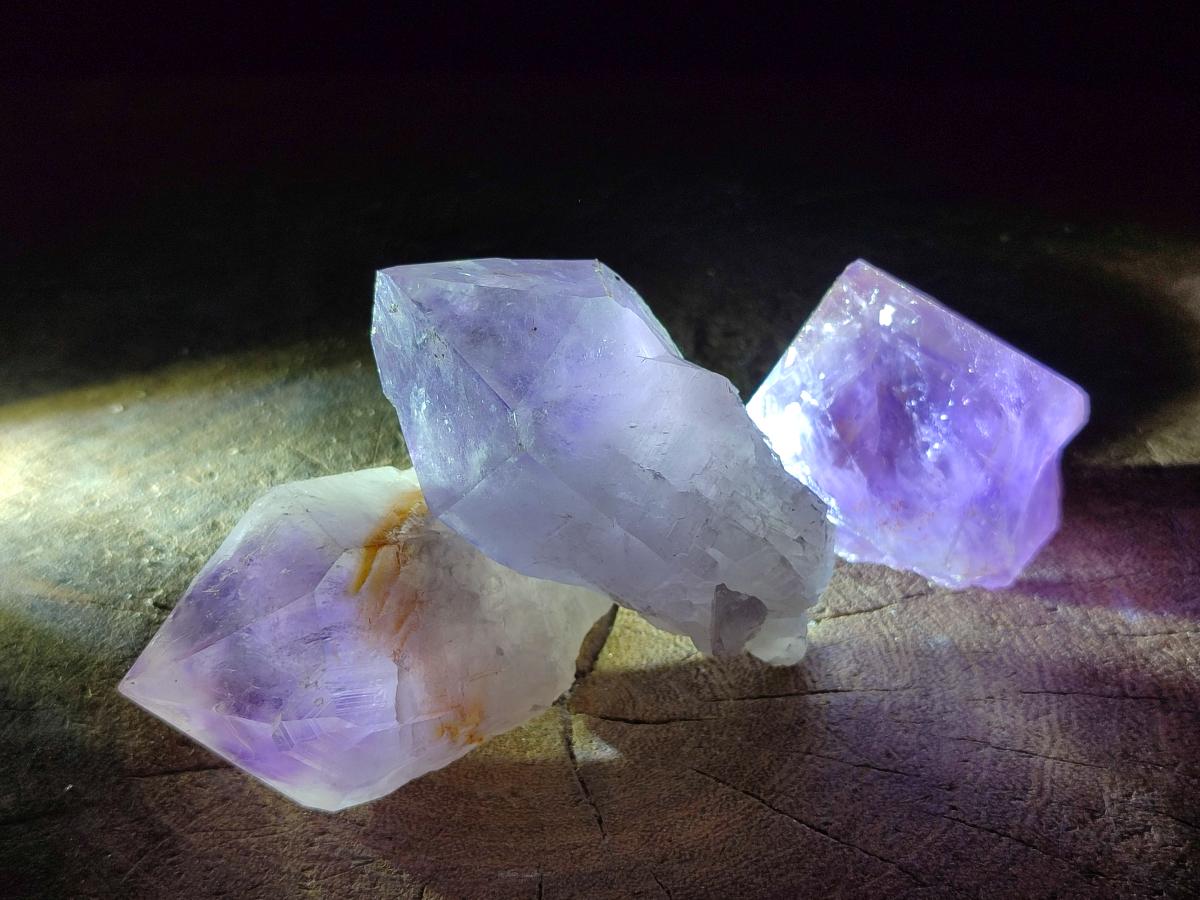 Natural Jacaranda Amethyst Single Crystals x 12 From Mumbwa, Zambia - Toprock Gemstones and Minerals 
