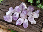 Natural Jacaranda Amethyst Single Crystals x 12 From Mumbwa, Zambia - Toprock Gemstones and Minerals 