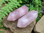 Polished Double Terminated Gemmy Rose Quartz Crystals x 2 From Madagascar - Toprock Gemstones and Minerals 