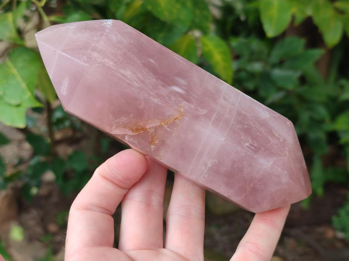 Polished Double Terminated Gemmy Rose Quartz Crystals x 2 From Madagascar - Toprock Gemstones and Minerals 