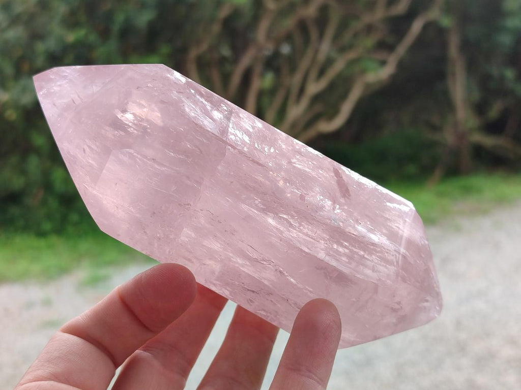 Polished Double Terminated Gemmy Rose Quartz Crystals x 2 From Madagascar - Toprock Gemstones and Minerals 