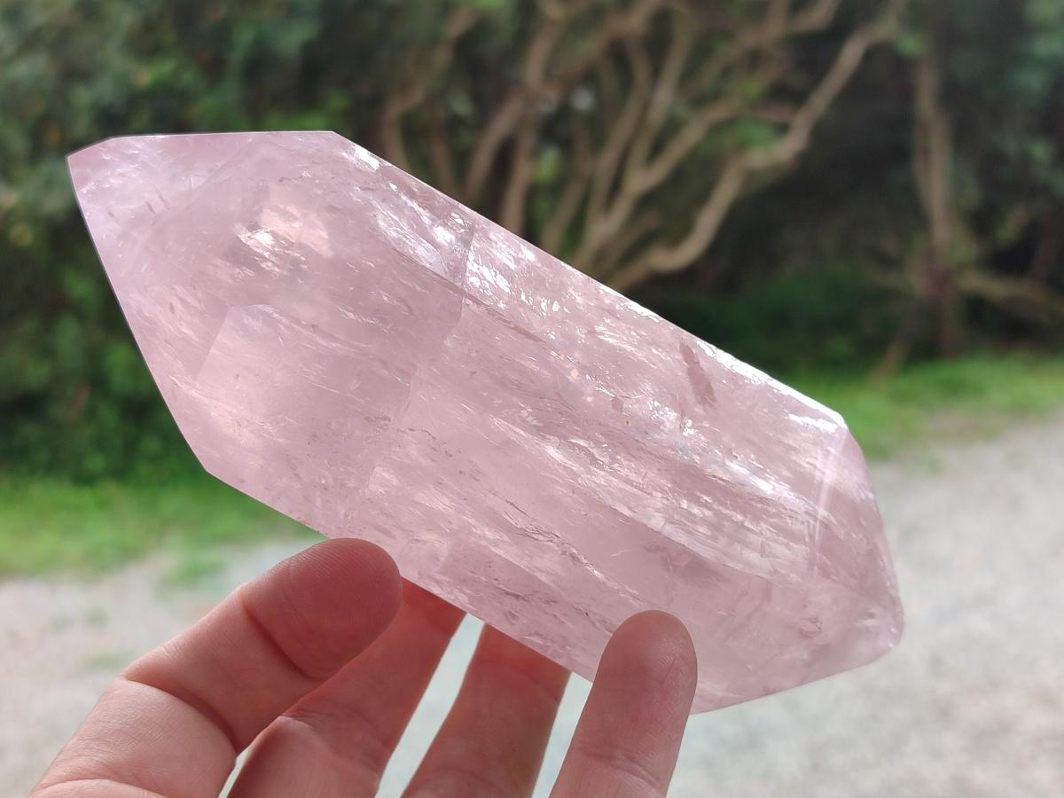 Polished Double Terminated Gemmy Rose Quartz Crystals x 2 From Madagascar - Toprock Gemstones and Minerals 