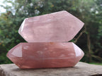 Polished Double Terminated Gemmy Rose Quartz Crystals x 2 From Madagascar - Toprock Gemstones and Minerals 