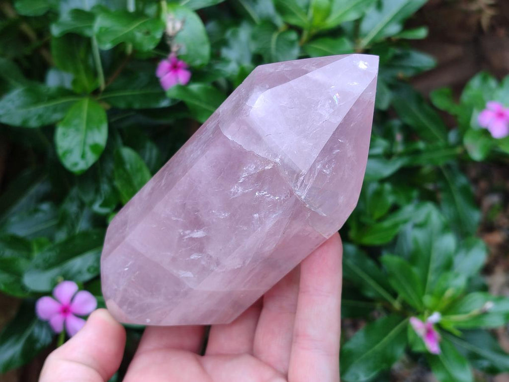 Polished Double Terminated Gemmy Rose Quartz Crystals x 2 From Madagascar - Toprock Gemstones and Minerals 