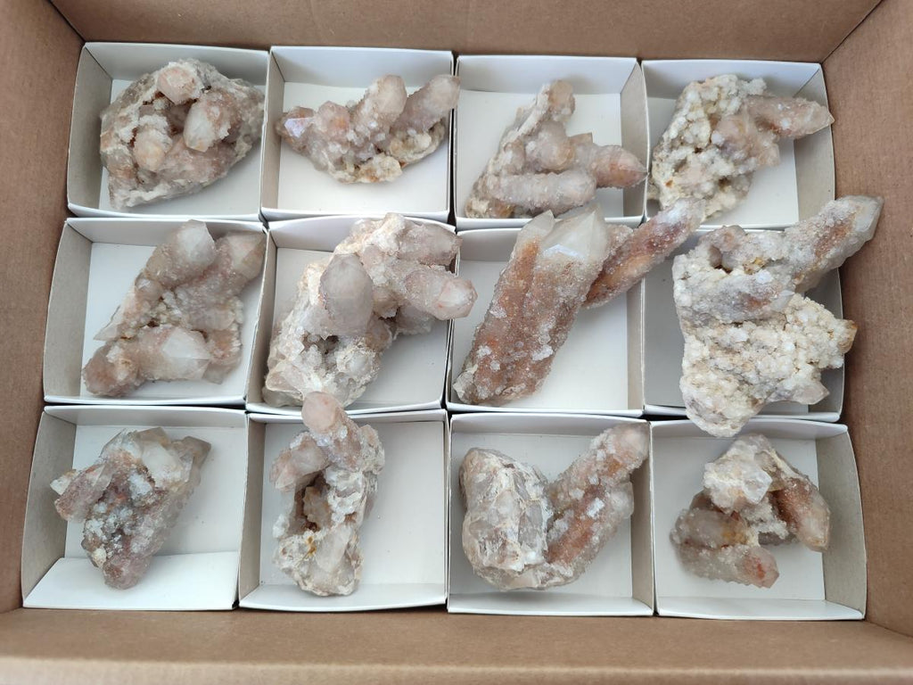 Natural Smokey Spirit Quartz Clusters with Hematoid Coating x 12 From Boekenhouthoek, South Africa - Toprock Gemstones and Minerals 