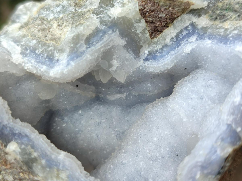 Natural Blue Lace Agate Geode Specimens x 6 From Nsanje, Malawi - Toprock Gemstones and Minerals 