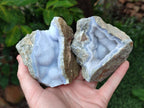 Natural Blue Lace Agate Geode Specimens x 6 From Nsanje, Malawi - Toprock Gemstones and Minerals 