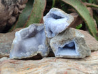 Natural Blue Lace Agate Geode Specimens x 6 From Nsanje, Malawi - Toprock Gemstones and Minerals 