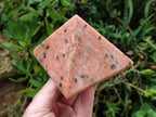 Polished Orange Calcite with Biotite Mica Pyramids x 2 From Madagascar - Toprock Gemstones and Minerals 