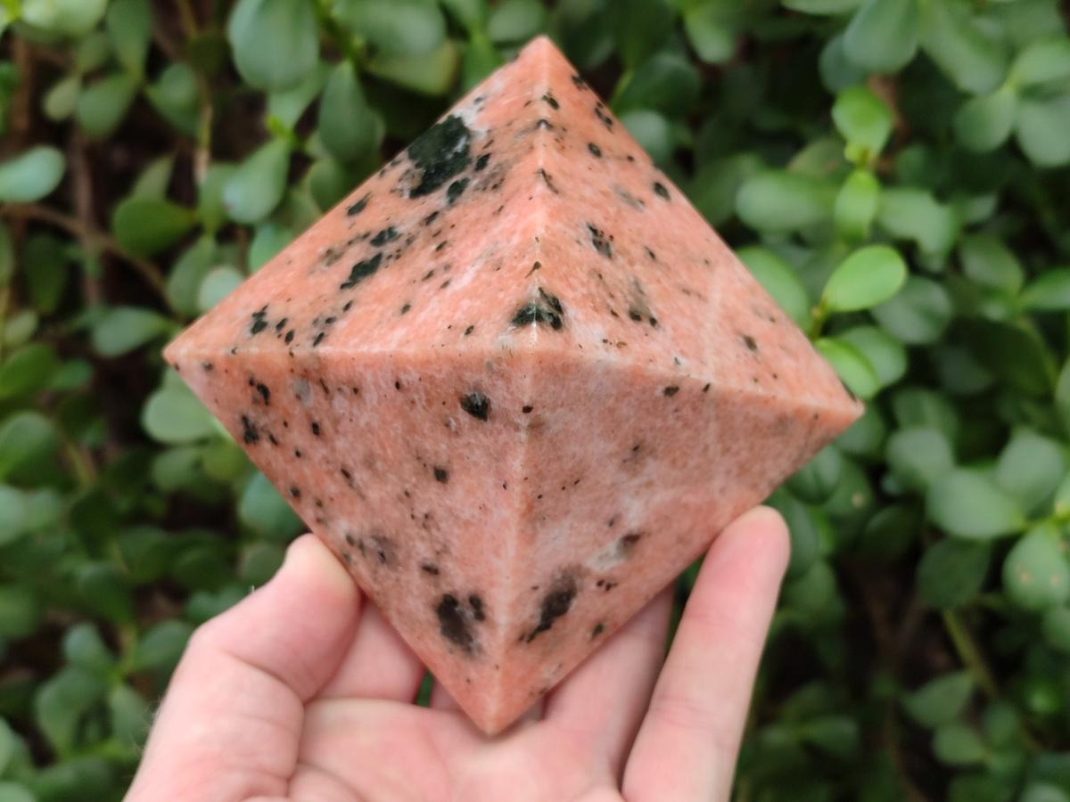 Polished Orange Calcite with Biotite Mica Pyramids x 2 From Madagascar - Toprock Gemstones and Minerals 
