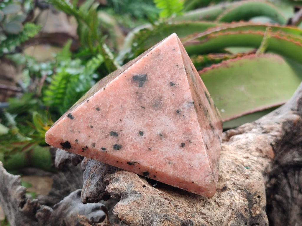 Polished Orange Calcite with Biotite Mica Pyramids x 2 From Madagascar - Toprock Gemstones and Minerals 