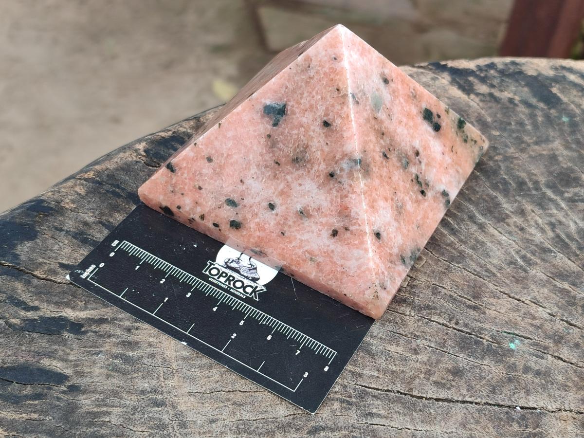 Polished Orange Calcite with Biotite Mica Pyramids x 2 From Madagascar - Toprock Gemstones and Minerals 