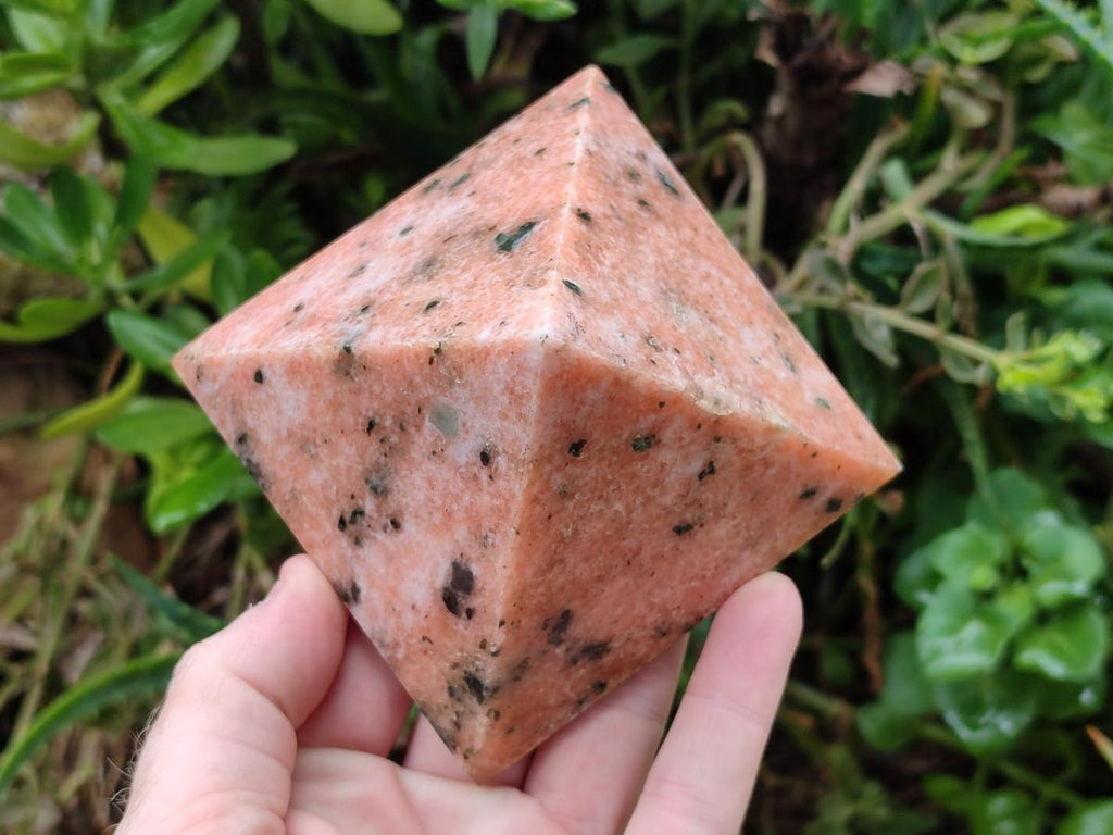 Polished Orange Calcite with Biotite Mica Pyramids x 2 From Madagascar - Toprock Gemstones and Minerals 