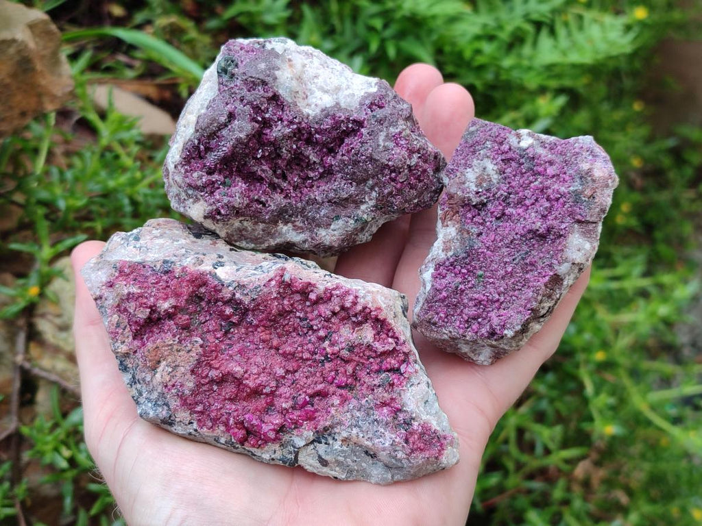 Natural Cobaltoan Dolomite Specimens x 4 From Kakanda, Congo - Toprock Gemstones and Minerals 