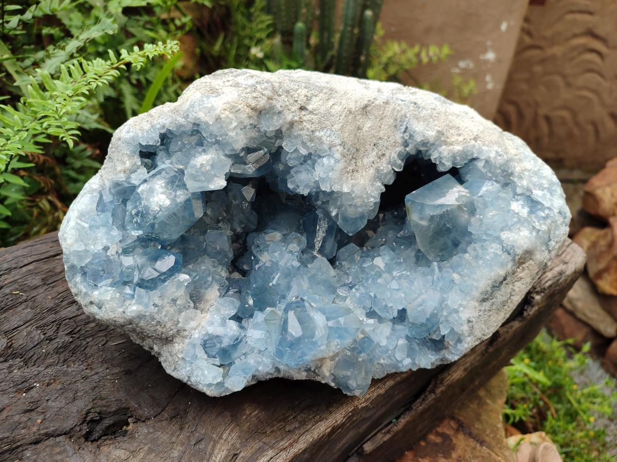 Natural XL Blue Celestite Geode Specimens x 1 From Sakoany, Madagascar - Toprock Gemstones and Minerals 
