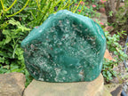 Polished On One Side XL Mtorolite Chrysoprase Standing Display Piece x 1 From Mutorashanga, Zimbabwe - Toprock Gemstones and Minerals 