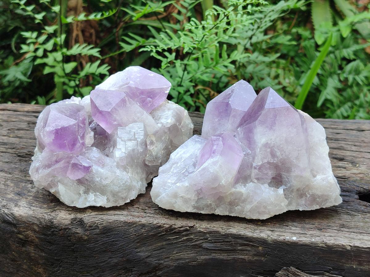 Natural Jacaranda Amethyst Crystal Clusters x 2 From Mumbwa, Zambia - Toprock Gemstones and Minerals 