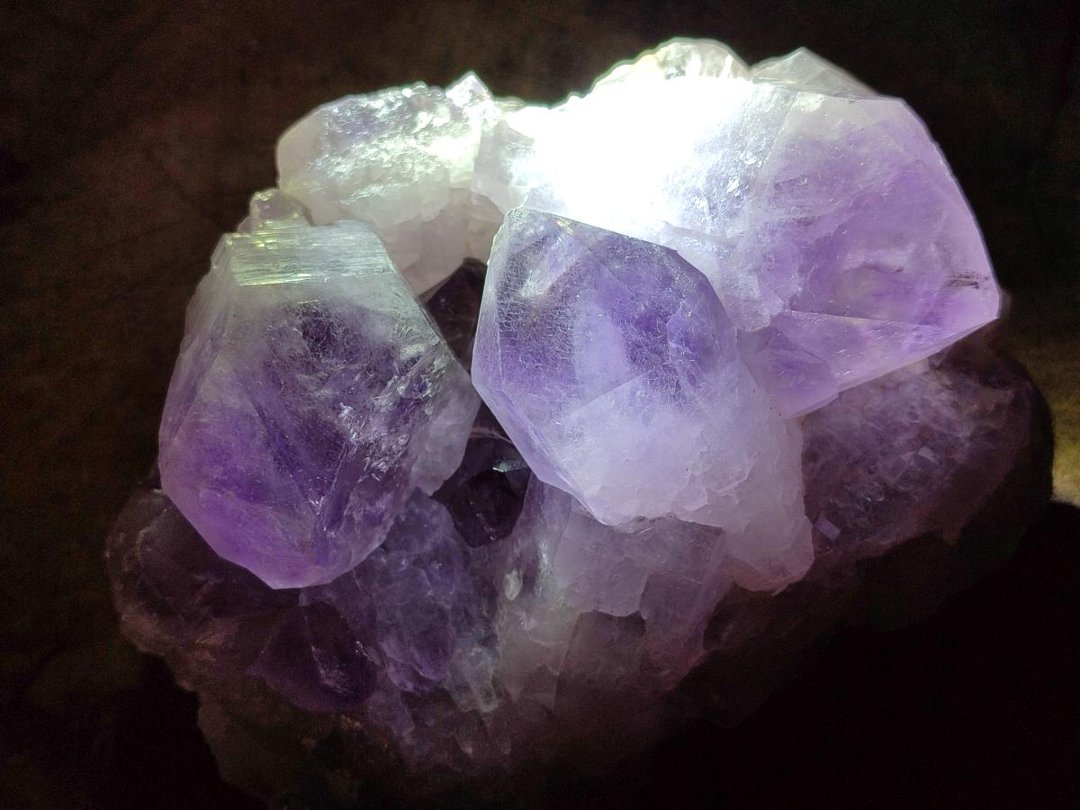 Natural Jacaranda Amethyst Crystal Clusters x 2 From Mumbwa, Zambia - Toprock Gemstones and Minerals 
