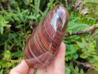 Polished Banded Tiger Iron Standing Display Pieces x 2 From South Africa - Toprock Gemstones and Minerals 