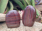 Polished Banded Tiger Iron Standing Display Pieces x 2 From South Africa - Toprock Gemstones and Minerals 