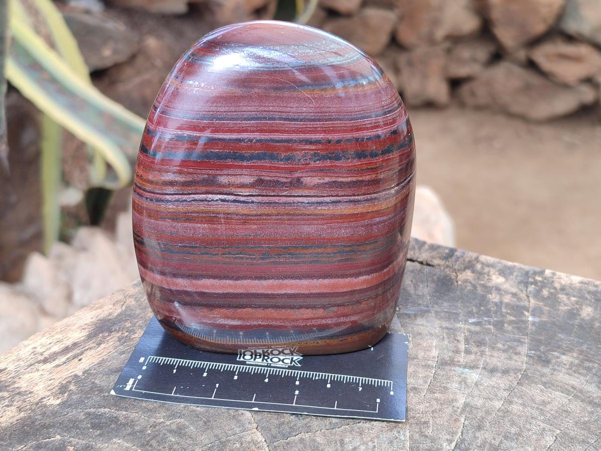Polished Banded Tiger Iron Standing Display Pieces x 2 From South Africa - Toprock Gemstones and Minerals 